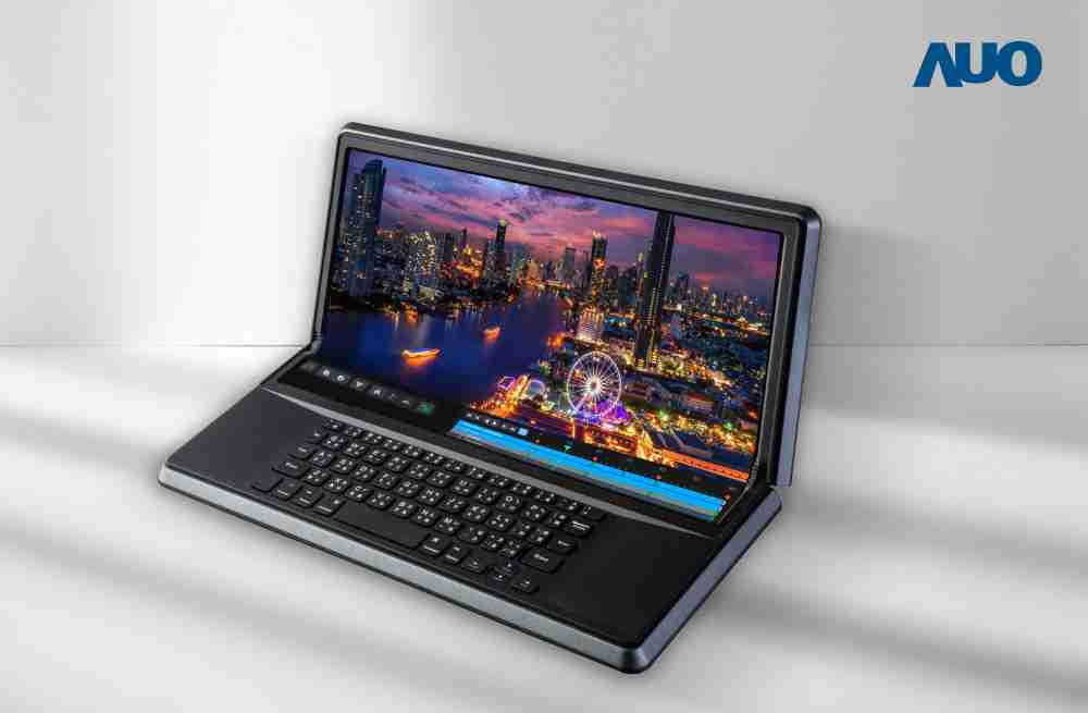 EBpay14.6吋Micro LED折迭显示屏幕，，，搭配半径4mm的弯折绞炼，，，，以及高画素、、、、高亮度、、高对比度的显示技术特点，，，即便在大视角下仍保有绝佳色相与亮度