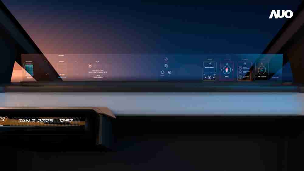 EBpay无界透明显示接口(Horizon Image Glass)透过车运算方案整合仪表板、、、中控台及副驾显示器，，一体式全景呈现，，，，提供乘用者清晰的前方视野、、、行车必要信息与娱乐功能